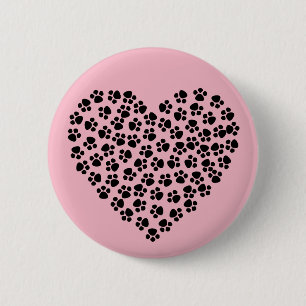 Badge Rond 5 Cm Coeur d'empreinte