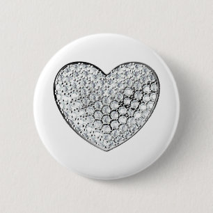 Badge Rond 5 Cm Coeur diamant
