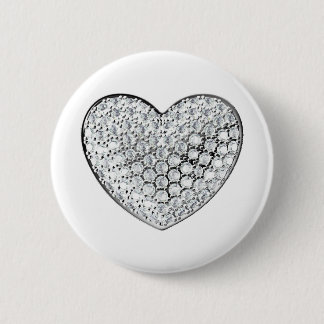 Badge Rond 5 Cm Coeur diamant