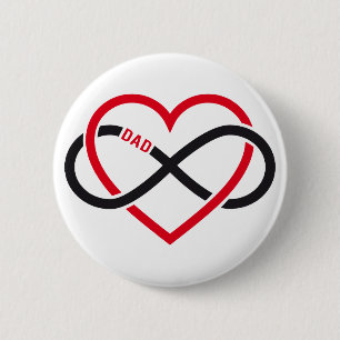 Badge Rond 5 Cm Coeur d'infini de papa pour la fête des pères