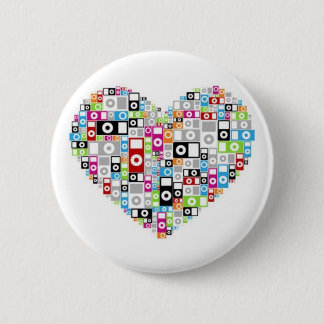 Badge Rond 5 Cm coeur d'iPod
