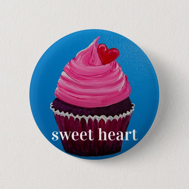 Badge Rond 5 Cm coeur doux (Devant)