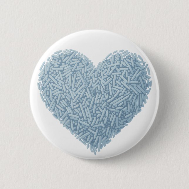 Badge Rond 5 Cm Coeur doux | Saupoudrer bébé (Devant)