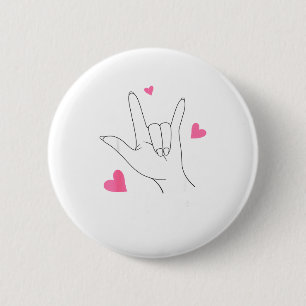 Badge Rond 5 Cm Coeur drôle de la Saint-Valentin Je t'aime Signe d
