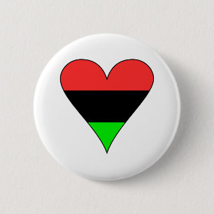 Badge Rond 5 Cm Coeur du drapeau africain américain