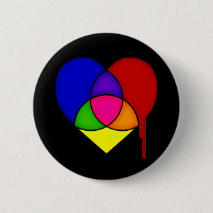 Badge Rond 5 Cm coeur du graphique en couleurs
