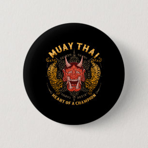 Badge Rond 5 Cm Cœur d'un champion - Kickboxing et Muay Thai Oni