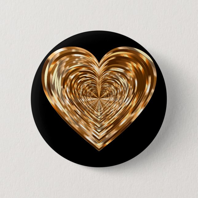 Badge Rond 5 Cm Coeur en bronze (Devant)