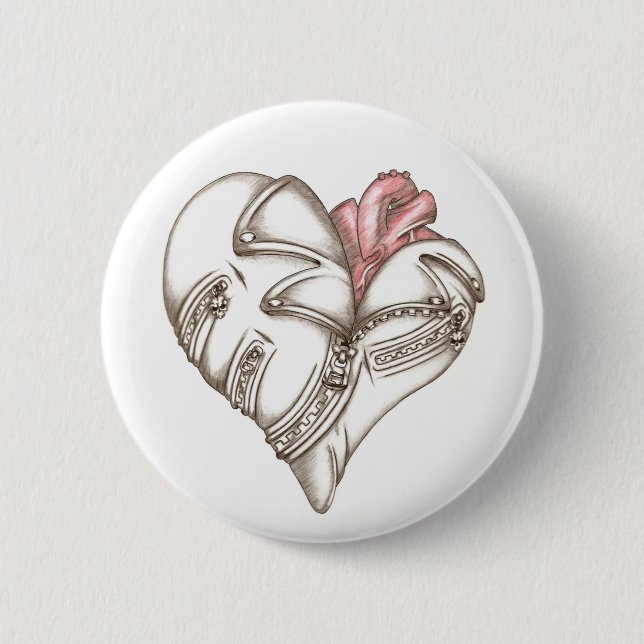Badge Rond 5 Cm Coeur en métal (Devant)