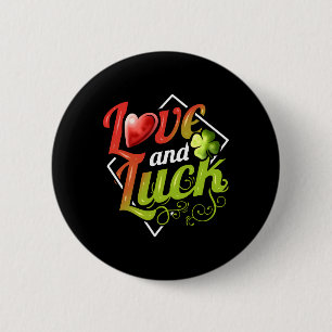 Badge Rond 5 Cm Coeur Et Shamrock Amour Et La Chance Sur St patric