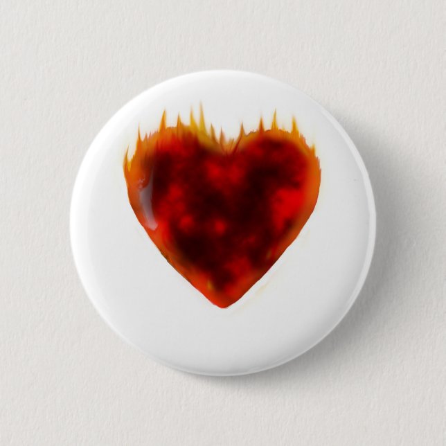 Badge Rond 5 Cm Coeur flamboyant (Devant)