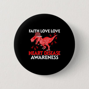 Badge Rond 5 Cm Cœur Foi Espoir Amour Maladie Cardiaque Sensibilis