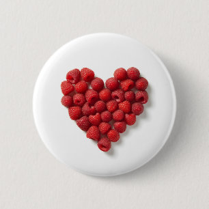 Badge Rond 5 Cm Coeur framboise