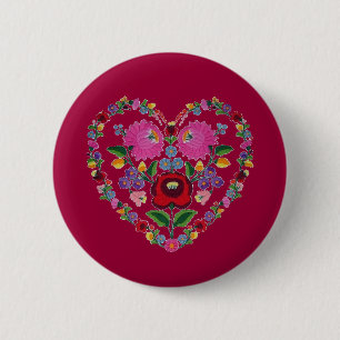 Badge Rond 5 Cm Coeur hongrois VARIABLE d'OPUS