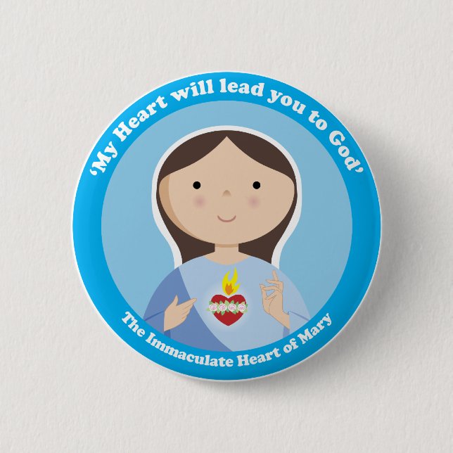Badge Rond 5 Cm Coeur impeccable de Mary (Devant)