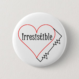 Badge Rond 5 Cm Coeur irrésistible