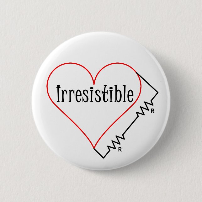 Badge Rond 5 Cm Coeur irrésistible (Devant)