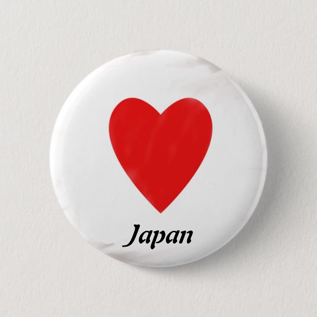 Badge Rond 5 Cm Coeur Japon (Devant)