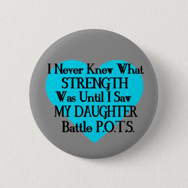 Badge Rond 5 Cm Coeur/Je Ne Savais Jamais...Fille...P.O.T.S. (Devant)