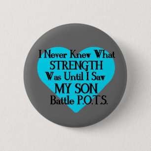 Badge Rond 5 Cm Coeur/Je Ne Savais Jamais...Fils...P.O.T.S.
