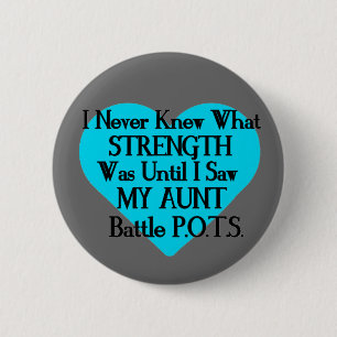 Badge Rond 5 Cm Coeur/Je Ne Savais Jamais...Tante...P.O.T.S.