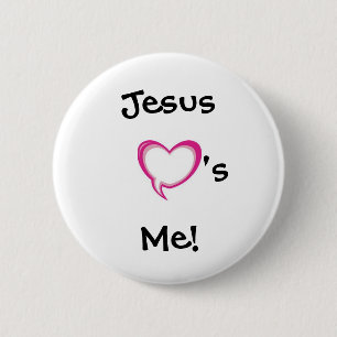 Badge Rond 5 Cm coeur, Jésus je ! , 's