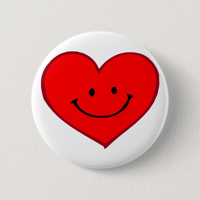 Badge Rond 5 Cm Coeur (Joyeux visage) (Devant)