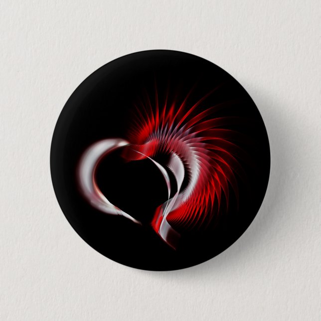 Badge Rond 5 Cm Coeur métallique (Devant)