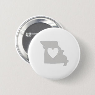 Badge Rond 5 Cm Coeur Missouri Formé Amour Missourien Adore Gris