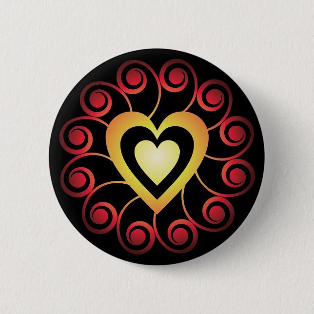 Badge Rond 5 Cm Coeur mystique (Devant)