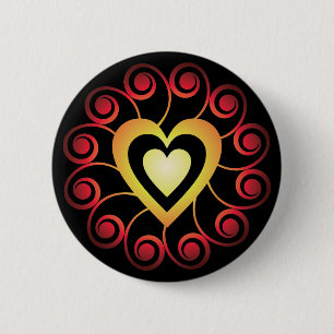 Badge Rond 5 Cm Coeur mystique