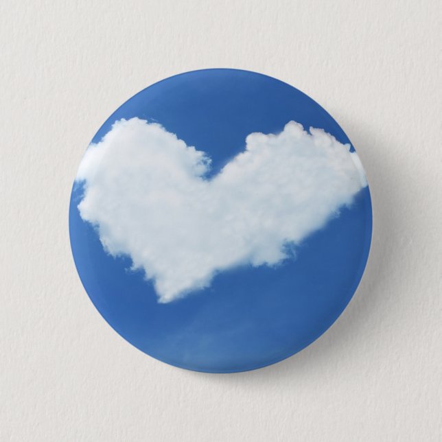 Badge Rond 5 Cm Coeur nuageux (Devant)