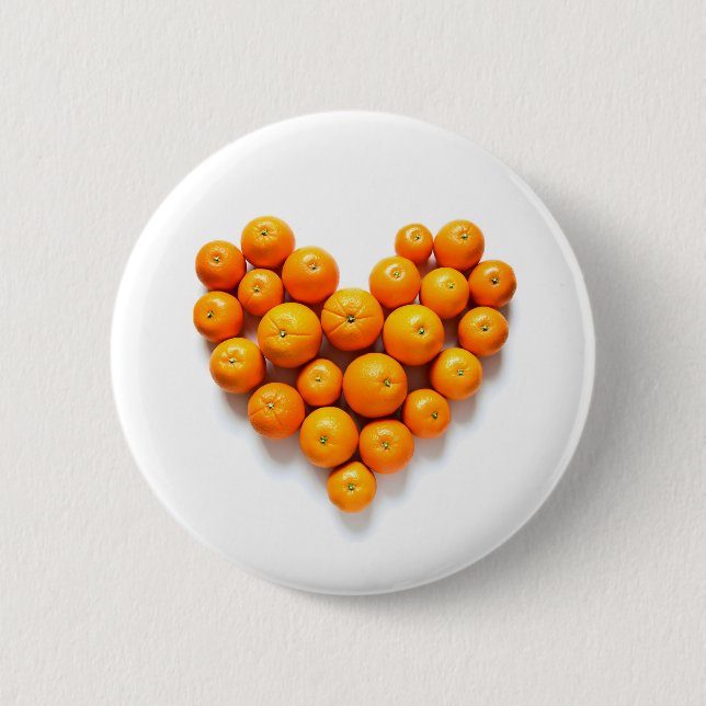 Badge Rond 5 Cm Coeur orange (Devant)