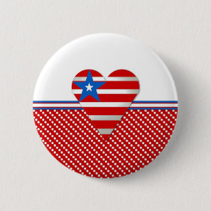 Badge Rond 5 Cm Coeur patriotique