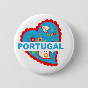 Badge Rond 5 Cm Coeur portugais joyeux