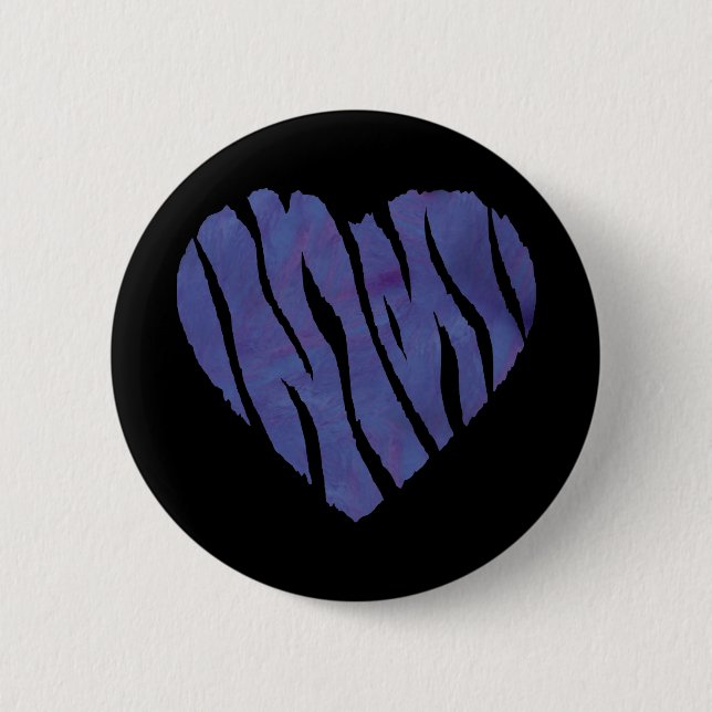 Badge Rond 5 Cm Coeur pourpre Poster de animal Zebra (Devant)