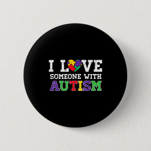 Badge Rond 5 Cm Cœur Puzzle J'aime Quelqu'un Avec Sensibilisation