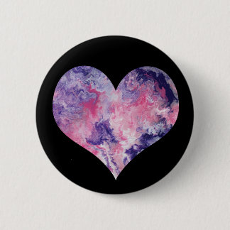 Badge Rond 5 Cm Coeur rose et pourpre