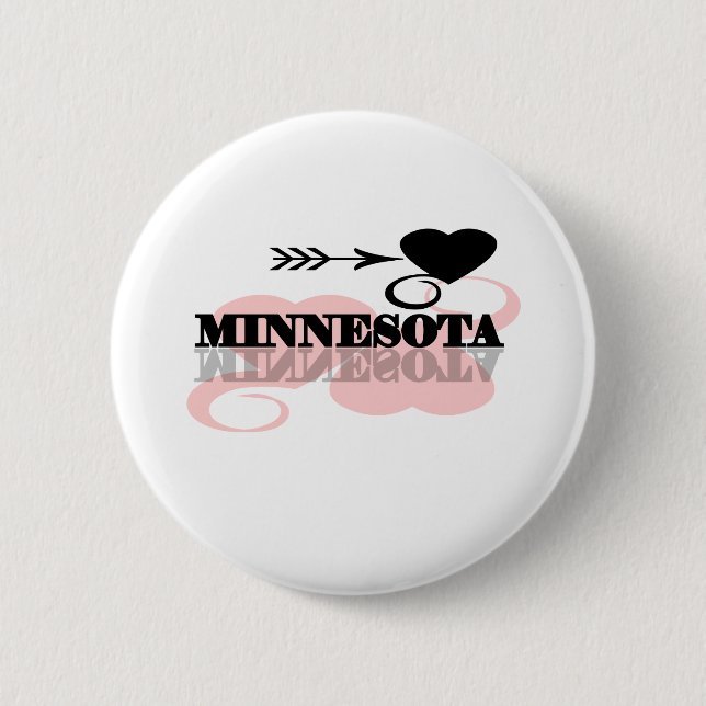 Badge Rond 5 Cm Coeur rose Minnesota (Devant)