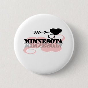 Badge Rond 5 Cm Coeur rose Minnesota