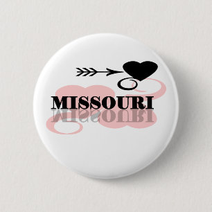 Badge Rond 5 Cm Coeur rose Missouri