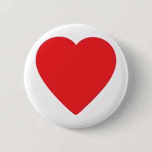 Badge Rond 5 Cm coeur rouge