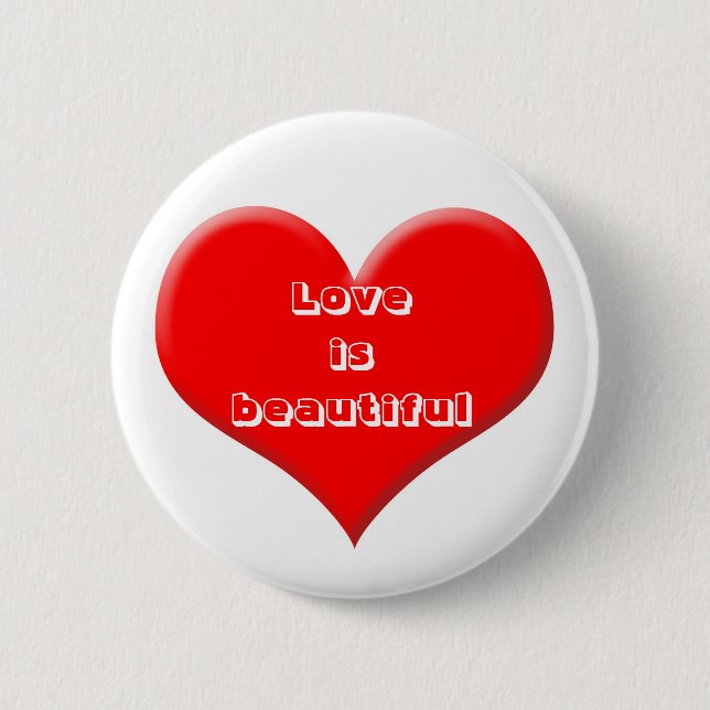 Badge Rond 5 Cm Coeur rouge (Devant)