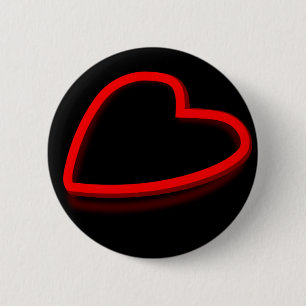 Badge Rond 5 Cm Coeur rouge