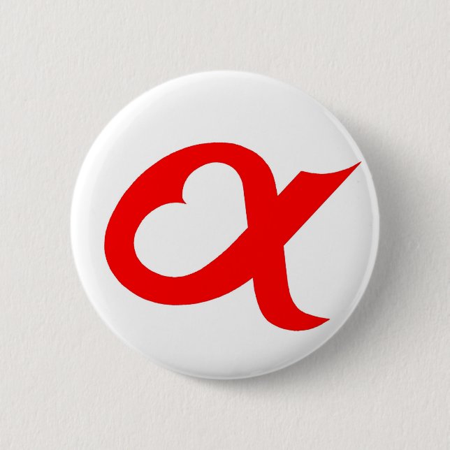 Badge Rond 5 Cm Coeur rouge (Devant)