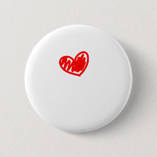 Badge Rond 5 Cm Coeur rouge. Amour. Jour de la Saint Valentin