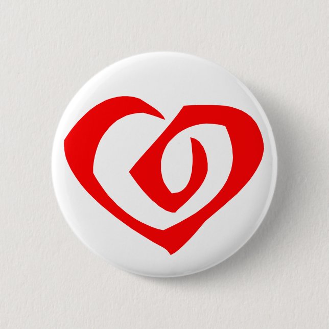 Badge Rond 5 Cm Coeur rouge Motif spiral (Devant)