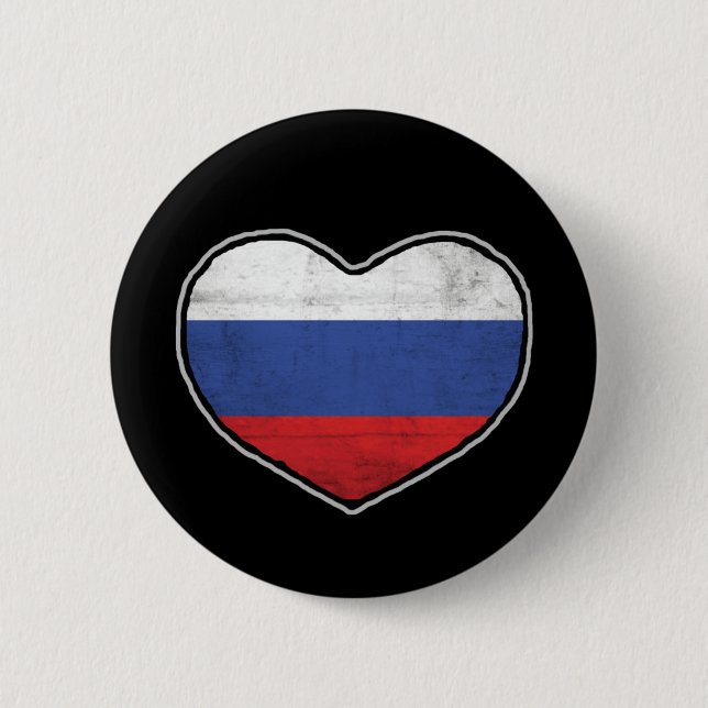 Badge Rond 5 Cm Coeur russe (Devant)