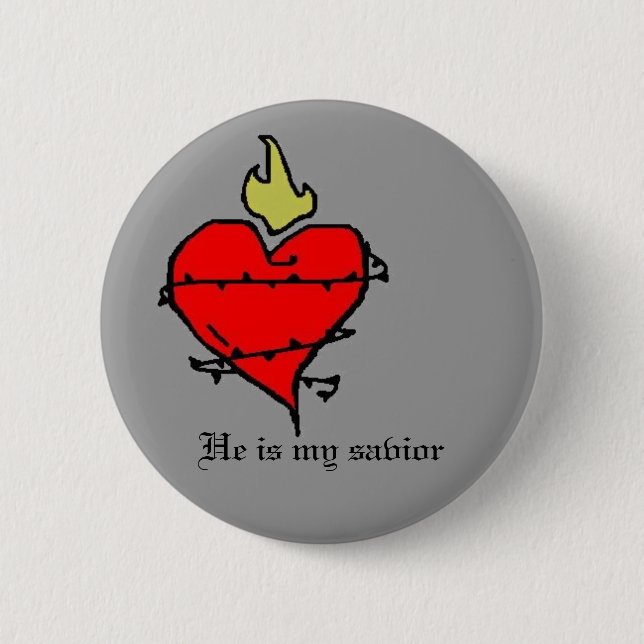 Badge Rond 5 Cm Coeur sacré (Devant)