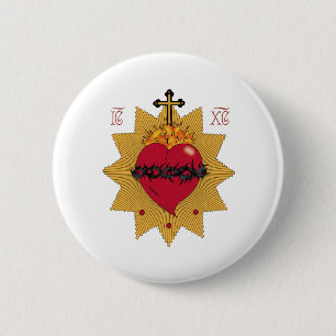 Badge Rond 5 Cm Coeur sacré I